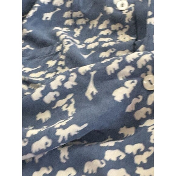 Forever 21 Women’s Animal Print Giraffe Elephant Blue Dress Button Up Spaghetti - Picture 8 of 8